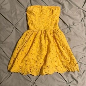 Abercrombie & Fitch Yellow Strapless Dress